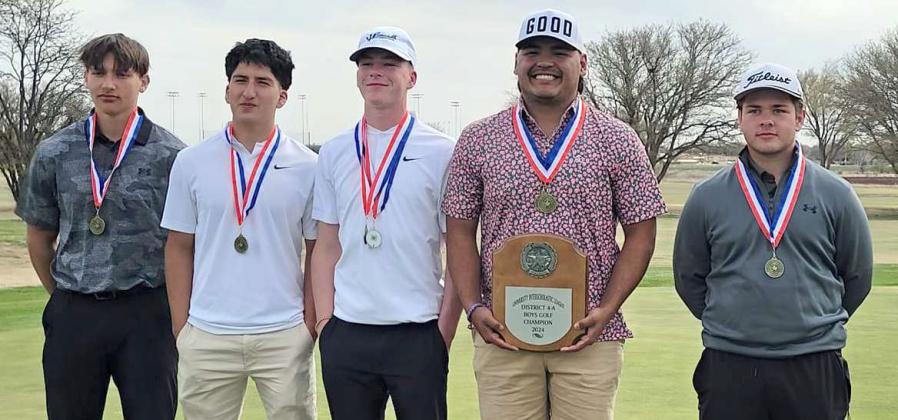 The Springlake-Earth Wolverines golf team captured the District Championhip last week, led by Senior, Xavyer Mosqueda, who was the overall District Champion and Slade Beerwinkle, who was the District runner-up. The team qualified for Regionals. (Submitted Photo)